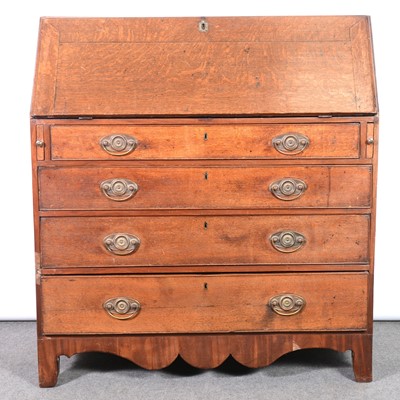 Lot 546 - George III oak bureau
