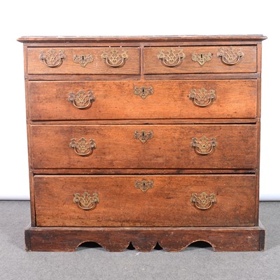 Lot 545 - George III oak chest of drawers