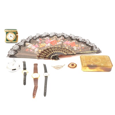 Lot 379 - A Princess Mary WWI Christmas tin, silver and costume jewellery.