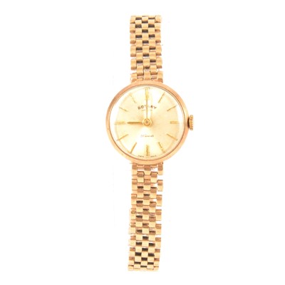 Lot 390 - Rotary - a lady's 9 carat yellow gold bracelet watch.
