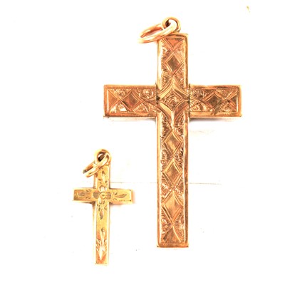 Lot 313 - Two yellow metal crosses