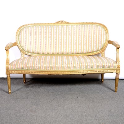 Lot 554 - French carved and gilt wood cameo back settee