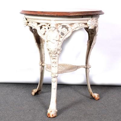 Lot 505 - Cast iron table, Morley & Son