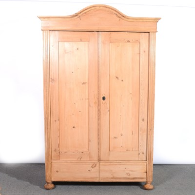 Lot 477 - Continental pine double wardrobe