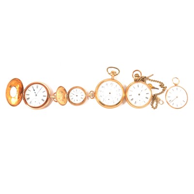 Lot 193 - French gold plated slim cased pocket watch and others