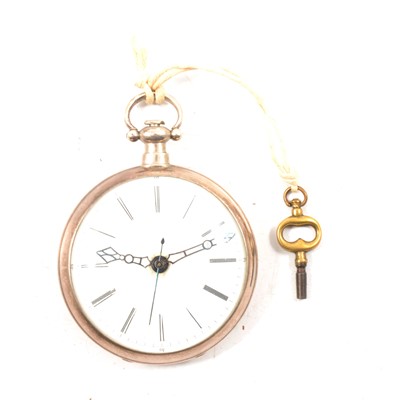Lot 2 - French silver open faced pocket watch, for the Chinese market