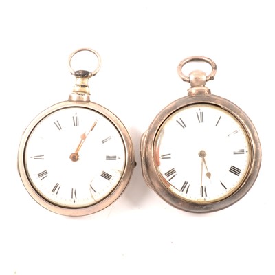 Lot 72 - Two silver pair cased pocket watches