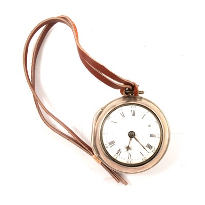 Lot 74 - Silver pair cased pocket watch