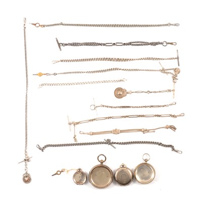 Lot 98 - Quantity of silver watch chains and cases