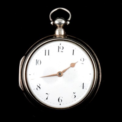 Lot 11 - Silver pair cased pocket watch, London 1825