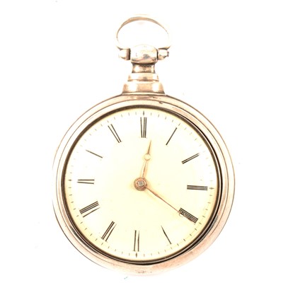 Lot 24 - Silver pair cased pocket watch, Chester 1845