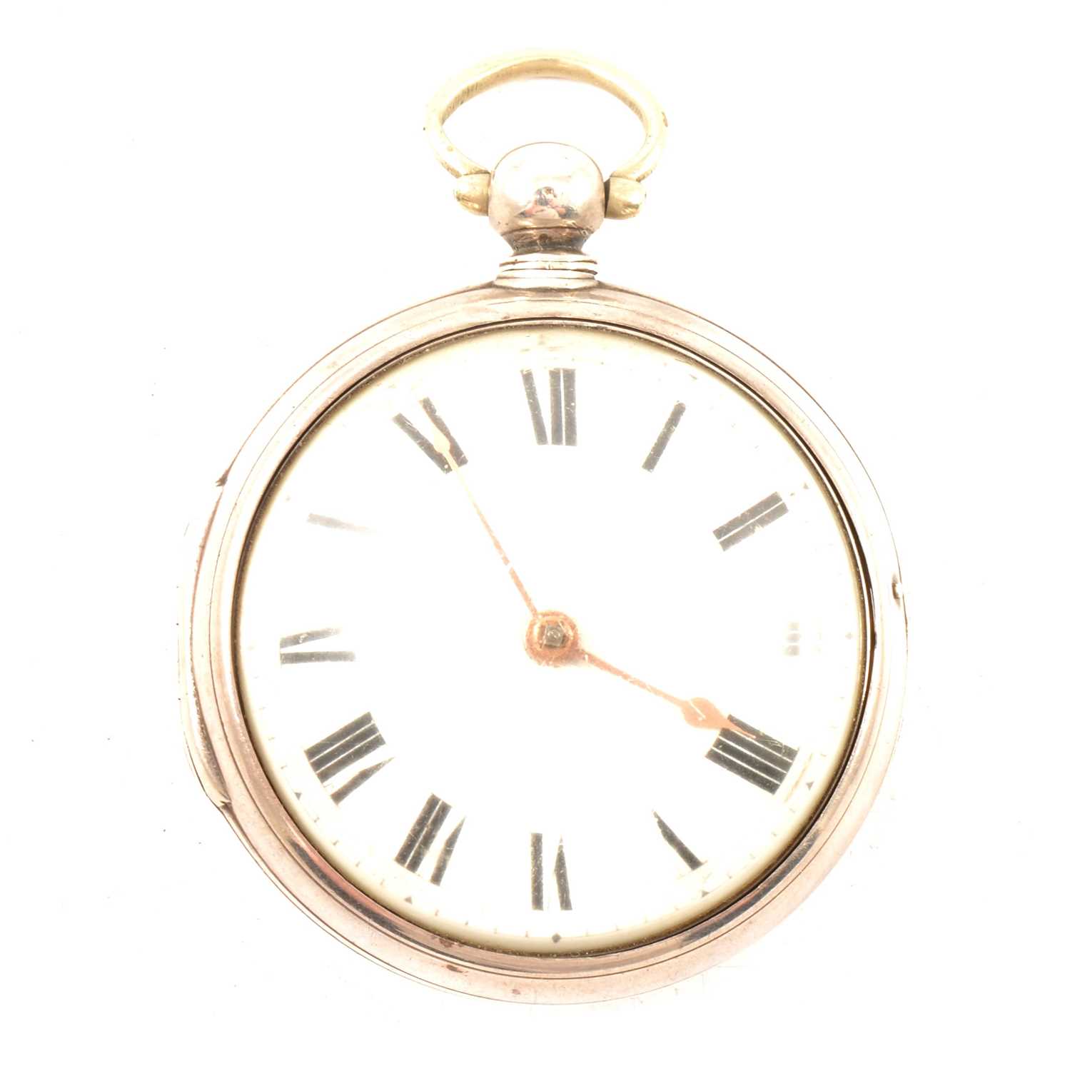 Lot 14 - Silver pair cased pocket watch, London 1808