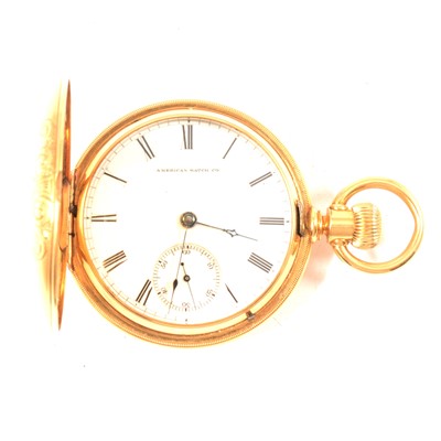 Lot 194 - American 18k gold hunter cased pocket watch