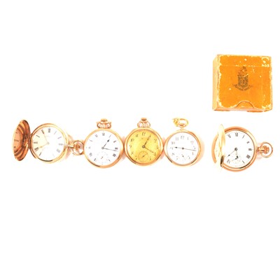 Lot 198 - Five gold plated pocket watches