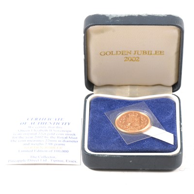 Lot 278 - A Gold Full Sovereign Coin, Elizabeth II 2002, Shield Back.