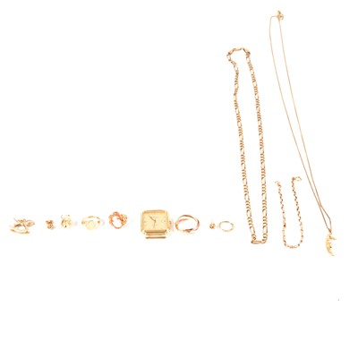 Lot 287 - A collection of gold jewellery.