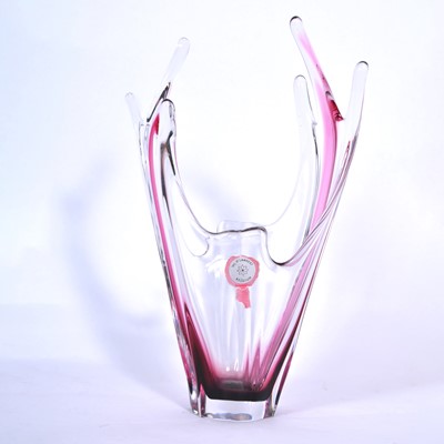 Lot 124 - Val St Lambert - crystal 'splash' vase.