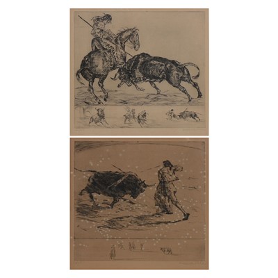 Lot 421 - After Frederick Halpern, The Bullfight, and another etching