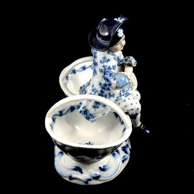 Lot 17 - Near pair of Meissen porcelain figural table salts, late 19th / early 20th century