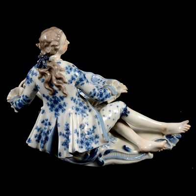 Lot 17 - Near pair of Meissen porcelain figural table salts, late 19th / early 20th century