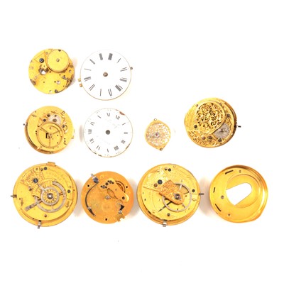 Lot 123 - Six verge pocket watch movements