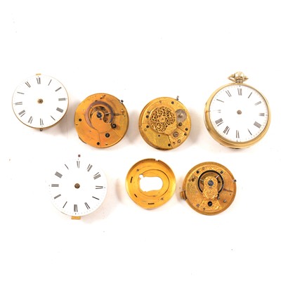 Lot 131 - Six pocket watch movements