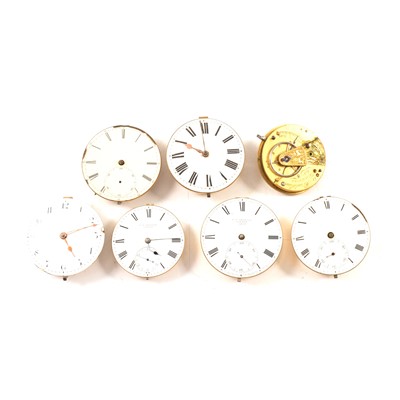 Lot 130 - Seven pocket watch movements