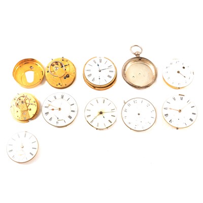 Lot 134 - Nine pocket watch movements