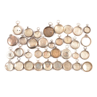 Lot 99 - Quantity of mostly Continental silver pocket watch and fob watch cases