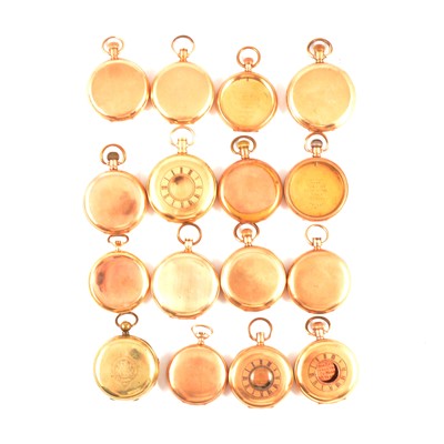 Lot 457 - Quantity of gold plated pocket watch cases