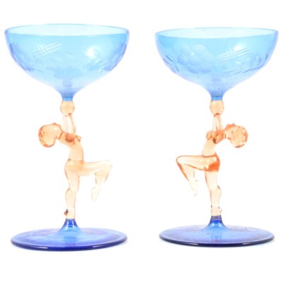 Lot 71 - Two Italian liquor glasses, possibly Bimini
