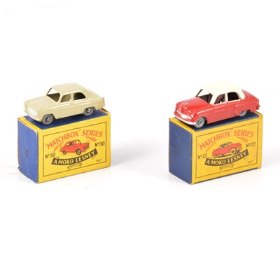 Lot 1090 - Matchbox Series models no.30 Ford Prefect and no.22 Vauxhall Cresta