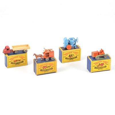 Lot 1101 - Four Matchbox Series die-cast models including no.3 cement mixer