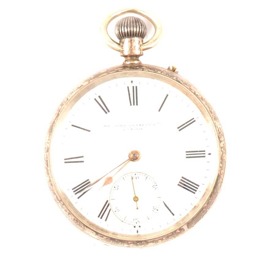Lot 41 - Silver cased open faced pocket watch, London 1894