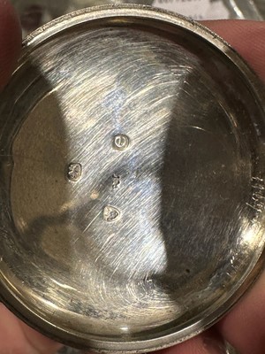 Lot 34 - Silver cased open faced pocket watch, London 1900