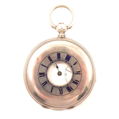 Lot 33 - Silver cased half hunter pocket watch