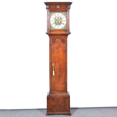 Lot 506 - Oak longcase clock