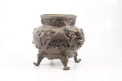 Lot 13 - Japanese bronze jardinière and a bronze censer