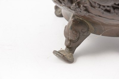Lot 13 - Japanese bronze jardinière and a bronze censer