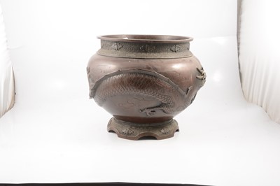 Lot 13 - Japanese bronze jardinière and a bronze censer