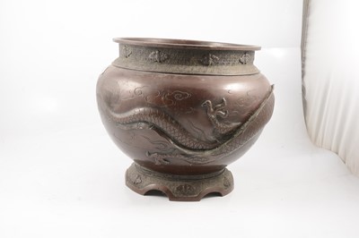 Lot 13 - Japanese bronze jardinière and a bronze censer