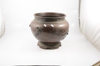 Lot 13 - Japanese bronze jardinière and a bronze censer
