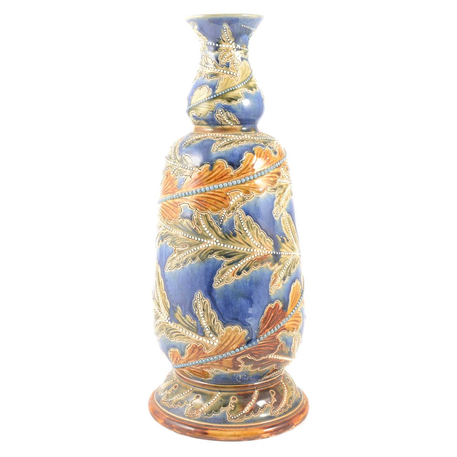 Lot 38 - George Tinworth for Doulton Lambeth, a stoneware 'Seaweed' vase, 1874