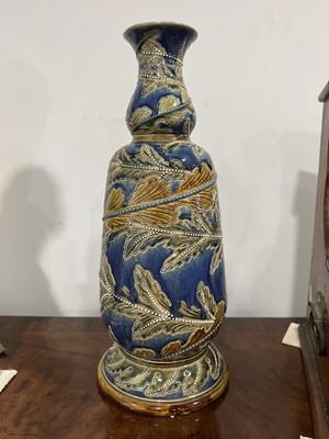 Lot 38 - George Tinworth for Doulton Lambeth, a stoneware 'Seaweed' vase, 1874