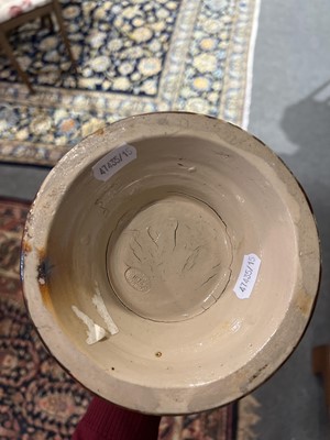 Lot 38 - George Tinworth for Doulton Lambeth, a stoneware 'Seaweed' vase, 1874