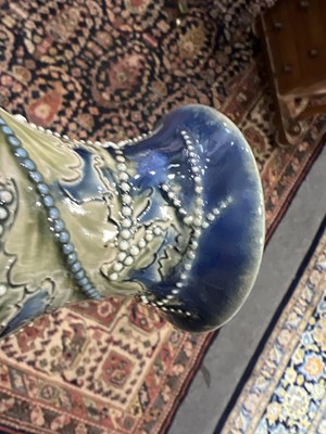 Lot 38 - George Tinworth for Doulton Lambeth, a stoneware 'Seaweed' vase, 1874