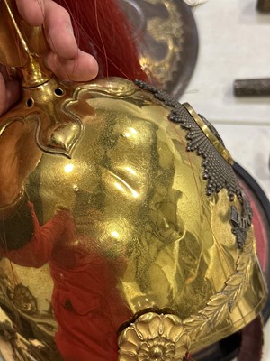 Lot 26 - Victorian officer’s Albert pattern gilt helmet