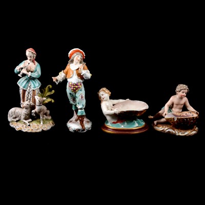 Lot 62 - Meissen porcelain salt, etc.
