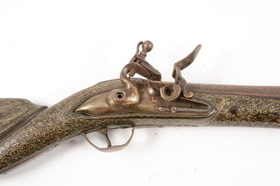 Lot 10 - Pair of Turkish flintlock blunderbuss pistols