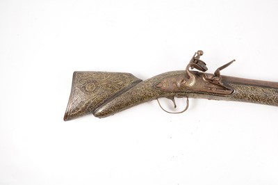 Lot 10 - Pair of Turkish flintlock blunderbuss pistols
